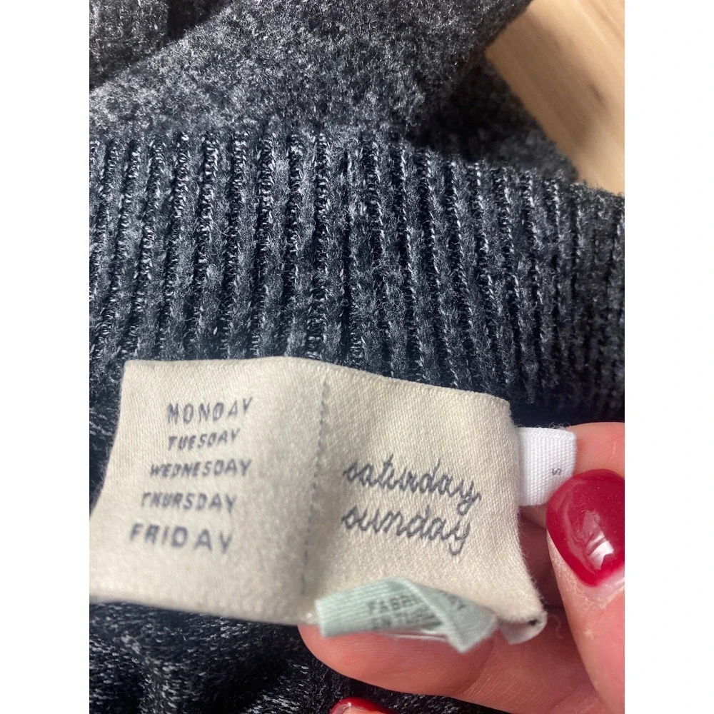 Saturday Sunday Anthropologie Jogger‎ Pants Charcoal Gray Knit Sweatpants Small